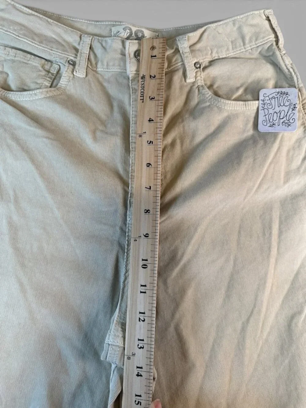 NWT Free People We The Free Sz 28 Corduroy Barrel Jeans High Rise Ivory